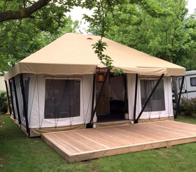 Mimilon Barraca de Glamping Luxo 6m x 6m Impermeável WP8000