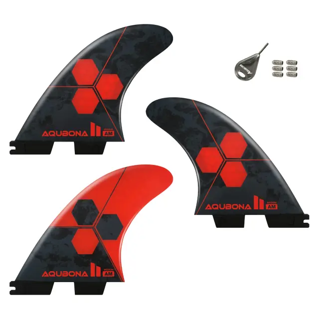 Prancha de Surf AQUBONA Fibra de Vidro Honeycomb com Conjunto de Quilhas Fin Thruster ou Quad - Tamanhos S/M/L Inclui Chave e Parafusos