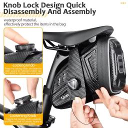 Newboler bolsa de selim de bicicleta à prova d'água, mtb, estrada, cauda, reflexiva, listrada, bolsa de ferramentas, mtb, acessórios - Image 3