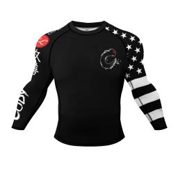 CodyLundin-Corrida, Quimono Preto, Jiu Jitsu, Treino de Kickboxing, Elástico, Manga Comprida, Bluoses, Fitness, Desportivo, Rashguard - Image 1