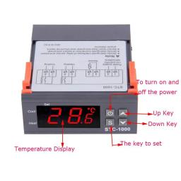 Aquário Digital Profissional Controlador de Temperatura, Termostato LED, para todos os fins, 220V, STC-1000, Sensor, Sonda Cabo - Image 4