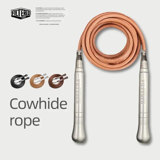 Corda de Pular em Couro Durável para Fitness Profissional com Punho Anti-Derrapante e Resistente à Ferrugem JR01 - Ideal para Queima de Gordura e Boxe