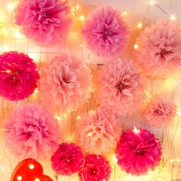 Handmade Pompoms De Papel De Tecido, Decorativo De Casamento, Baby Shower, Decoração De Festa De Aniversário, 4 "a 14", 1Pc - Image 2