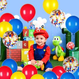 Conjunto com Confete, Vermelho, Amarelo, Azul, Carnaval, Circo, Decoração de Festa, Jogo, Primeiro Aniversário, Decoração - Image 3