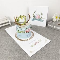 Cartão de presente 3D pop-up feliz aniversário, cartões de festa temática para crianças, esposa, dia do pai, amante, casal, aniversário, cartão - Image 1