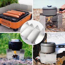 Folding Outdoor Camping Fogão pára-brisas, pára-brisa leve, escudo térmico, 8 placas, 10 placas - Image 6