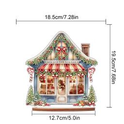 Madeira Diamante Pintura Tabletop Ornamentos Kit, Xmas Shop, DIY Arte, Tabletop Decorações para Mesa De Natal, Escritório, Decoração De Casa - Image 6