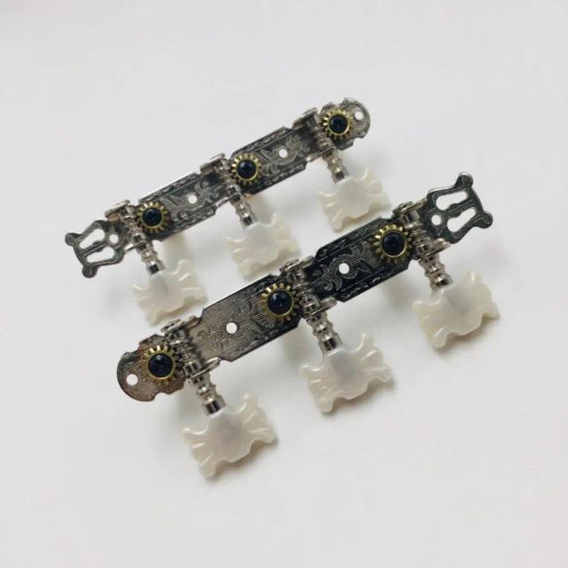 Afinadores de Máquina Brancos para Guitarra Clássica - Par de Afinadores de Alta Precisão