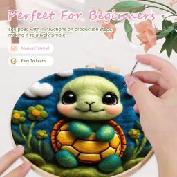 GATYZTORY-Kit De Pintura De Feltro Para Iniciantes, Conjunto De Pintura De Feltro Com Agulhas, Moldura Decorativa, Paisagem De Árvore, Decoração De Casa - Image 6