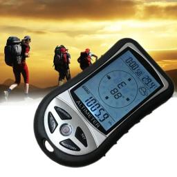 8 em 1 handheld bússola altímetro termômetro barômetro de navegação ao ar livre caminhadas acampamento pesca bússola - Image 4