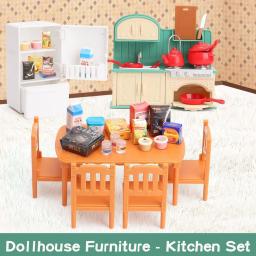 Conjunto de móveis para casa de bonecas, brinquedos para crianças, acessórios para casa de boneca em miniatura, brinquedos para meninos, meninas e crianças com cozinha - Image 3