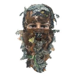Máscara de camuflagem 3D para treinamento de caça ao ar livre, folha, paintball, pombo, madeiras, tiro, boné - Image 2