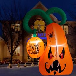 Decoração de jardim ao ar livre modelo inflado halloween inflável horror grim reaper fantasma assustador com luzes led inflado - Image 2