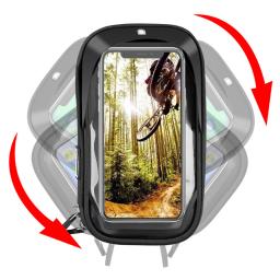 Suporte do telefone da bicicleta motocicleta guiador montar suporte à prova dwaterproof água saco do telefone móvel suporte máximo 6.4 Polegada telefones celulares - Image 3