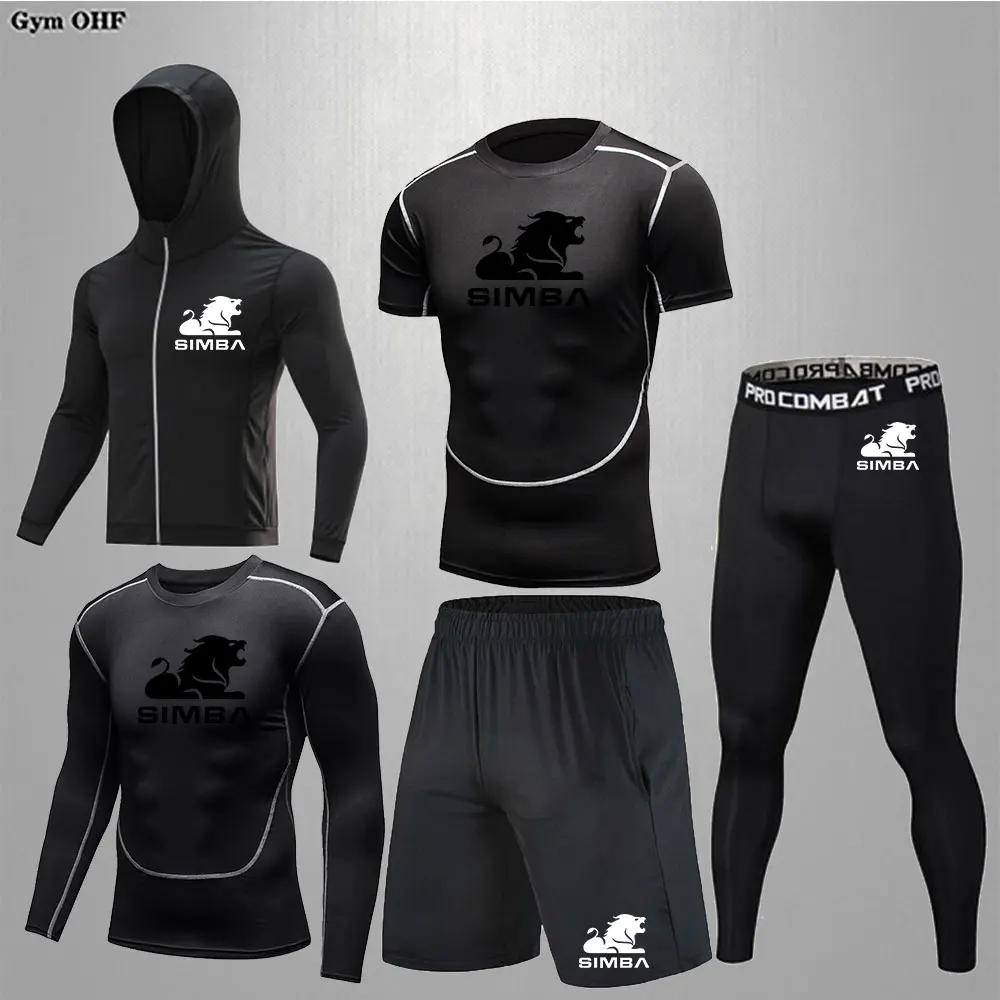 roupas masculinas conjuntos masculinos kimono jiu jitsu Compressão terno do esporte dos homens bjj mma rashguard muay thai kickboxing t camisas + calças conjuntos de camisas de boxe treino esportes faixa terno - Image 1