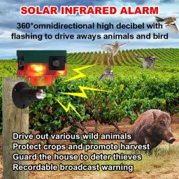 Repeller Animal Solar gravável com luz intermitente, controle remoto, dissuasor de animais selvagens, pomares agrícolas, jardim - Image 2