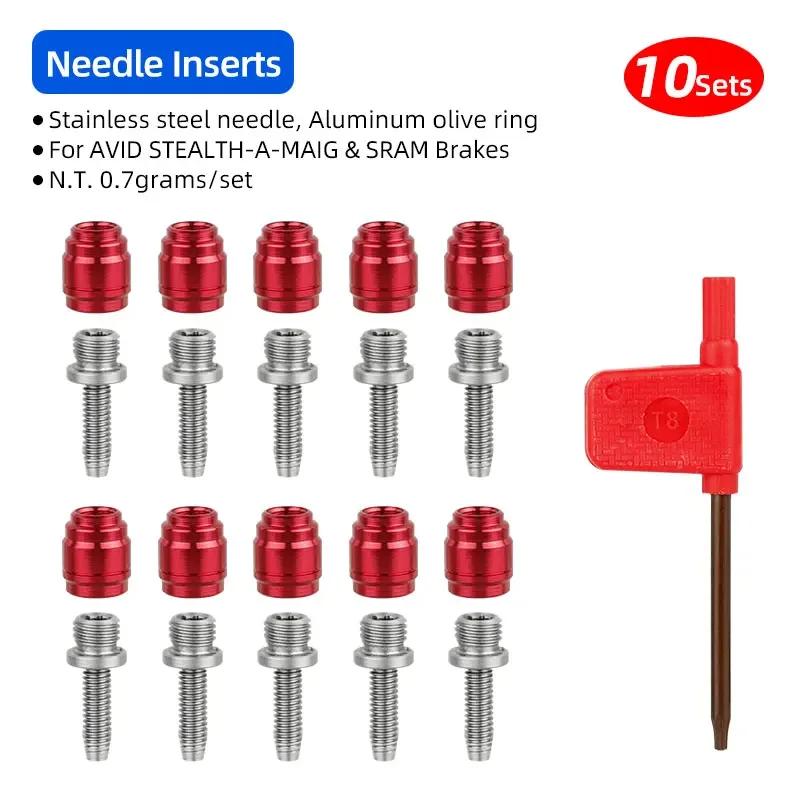 Kit de agulha de óleo com anel de azeitona, 10 anéis para série sram avid stealth-a-majig, mangueira de freio a disco hidráulico de bicicleta, peças de instalação rápida - Image 1