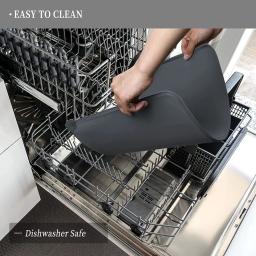 Impermeável antiderrapante Silicone Pet Food Mat, gato e cão alimentação Bowl Floors, Non-Stick Pad, High Lipped - Image 5