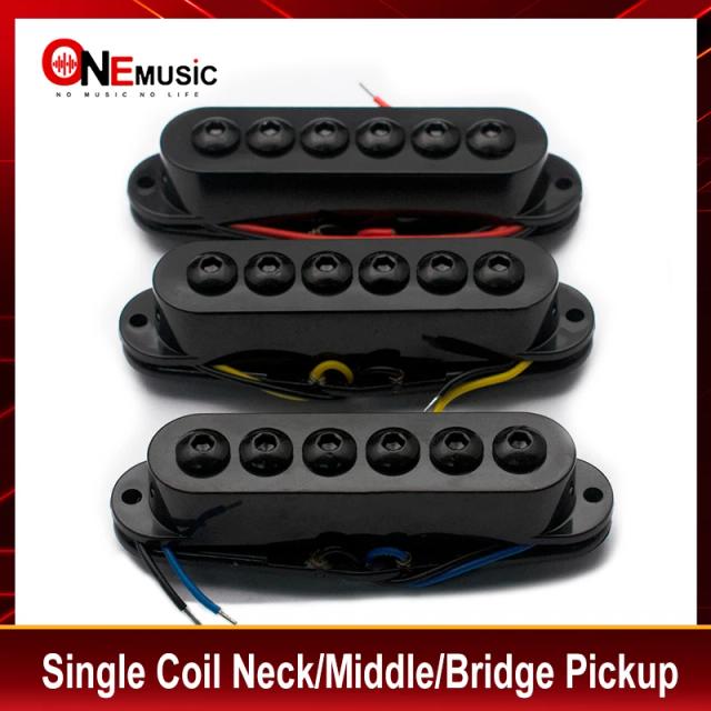 Captador de Guitarra Elétrica Single Coil Preto com Ímã Cerâmico para Modelos ST - Ideal para Posição de Pescoço, Meio e Ponte