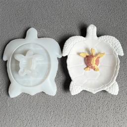 Molde de gesso para artesanato de tartaruga marinha, bandeja grande de armazenamento de tartaruga, resina epóxi, molde de silicone, decoração de casa, prato de armazenamento de chave, moldes de concreto - Image 6
