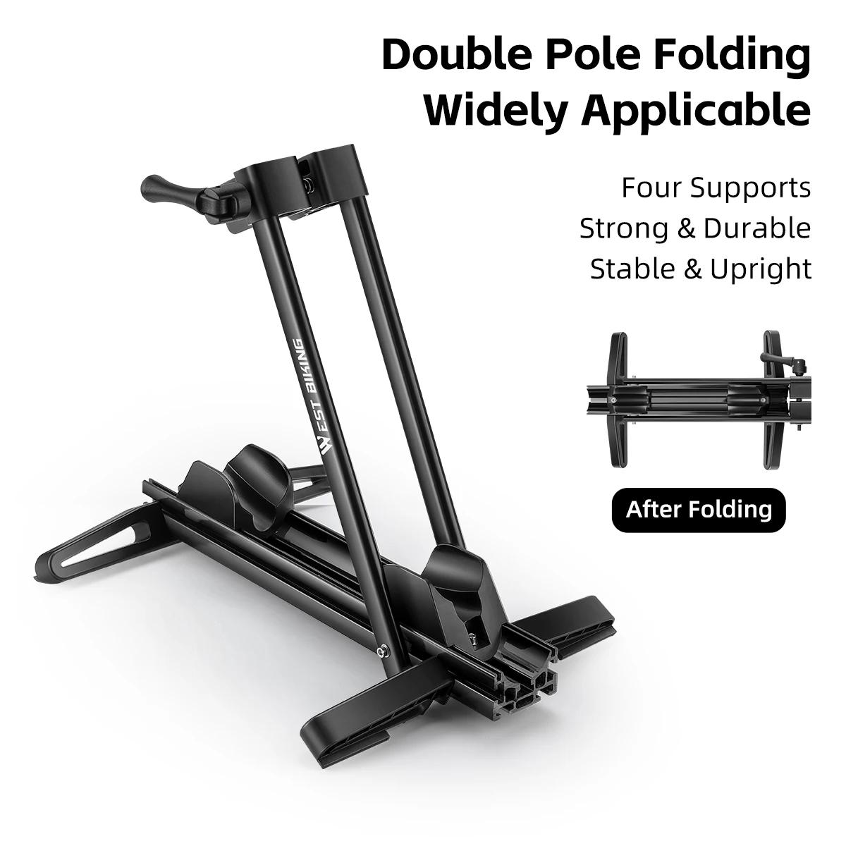 West Biking-Bicycle Stand Rack, Duplo Pole, Dobrável, Interior, Chão, Piso, Bike Rack, Bike Rack - Image 1