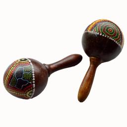 Instrumento de percussão educacional com martelo de areia para crianças Casca de coco Maracas de madeira Rumba Shaker - Image 5