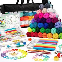 Multi Tamanho Fio Crochet Craft Set, Ideal Conjunto Iniciante, DIY Ferramentas de Tecelagem, Ergonomia, Originalidade, 113Pcs - Image 1