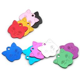 Placa de alumínio personalizada para animais de estimação, Cat Face ID Tag, gatinho Anti-Lost Collar, gravura, atacado, 100pcs - Image 5