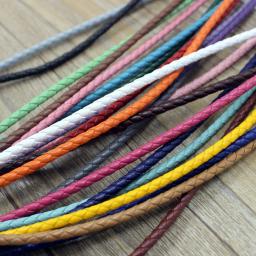 trançada codao de coro fio de couro para artesanato2 metros colorido trançado pulseira de couro genuíno descobertas 3mm corda de cordão de couro redondo diy colar pulseira fazendo - Image 5