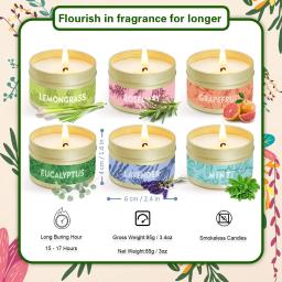 Velas Aromáticas Perfumadas Sem Fumaça, Estanho De Viagem Criativa, Cera De Soja Natural, Decorativa De Casamento, Caixa De Presente, Pacote De 6 - Image 2