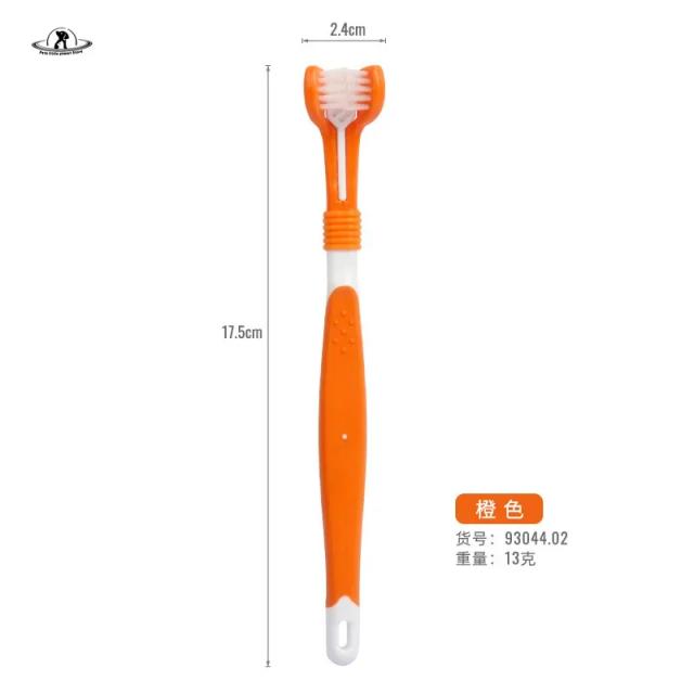Kit de Escova Dental para Cães e Gatos com Três Cabeças para Cuidados Dentários Eficazes
