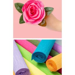 Rolo De Papel Crepe Enrugado Colorido, Artesanato De Papel De Origami, Decoração De Flores DIY, Embrulho De Presente, 250x25cm - Image 5