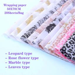 20 folhas de papel de embrulho com estampa de leopardo, lenço translúcido 50x70cm, embalagem para presente, artesanato, rolo de papel, vinho, roupas - Image 2