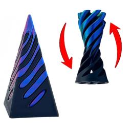 3 pçs descompressão rotativa espiral cone impossível pirâmide passsthrough escultura 3d impresso brinquedo tridimensional ה  - Image 6
