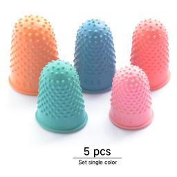 Mão Costura Finger Protector, Contando Craft Cone, Bordado dedal De Borracha, Resistente a Alta Temperatura, Finger Covers, 5Pcs - Image 2