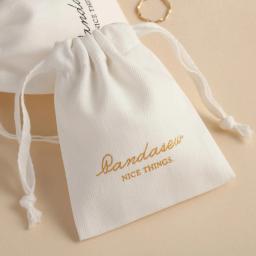 Sacos De Presente De Lona Reutilizável, Bolsa De Cordão, Logotipo De Impressão Personalizado, Embalagem De Jóias, Cosméticos, Sabão, Festa, Casamento, Armazenamento De Doces - Image 2