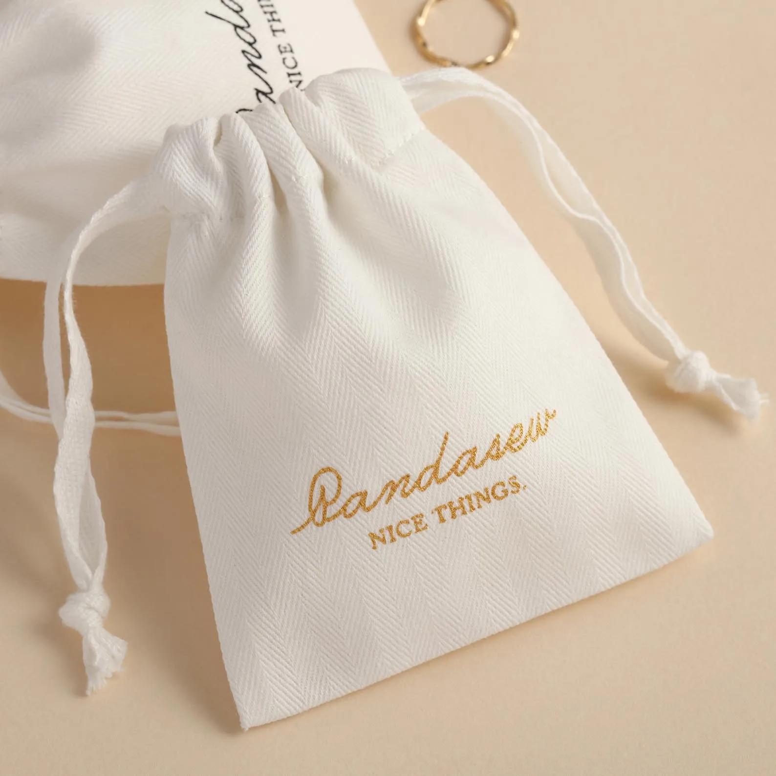 Sacos De Presente De Lona Reutilizável, Bolsa De Cordão, Logotipo De Impressão Personalizado, Embalagem De Jóias, Cosméticos, Sabão, Festa, Casamento, Armazenamento De Doces - Image 1