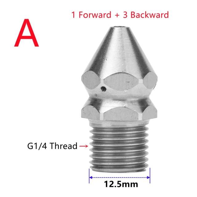 Mangueira de Alta Pressão para Esgoto com Bico Jet Pulverizador e Adaptador Rosca Macho 1/4, 3/8 BSP para Limpeza de Drenos