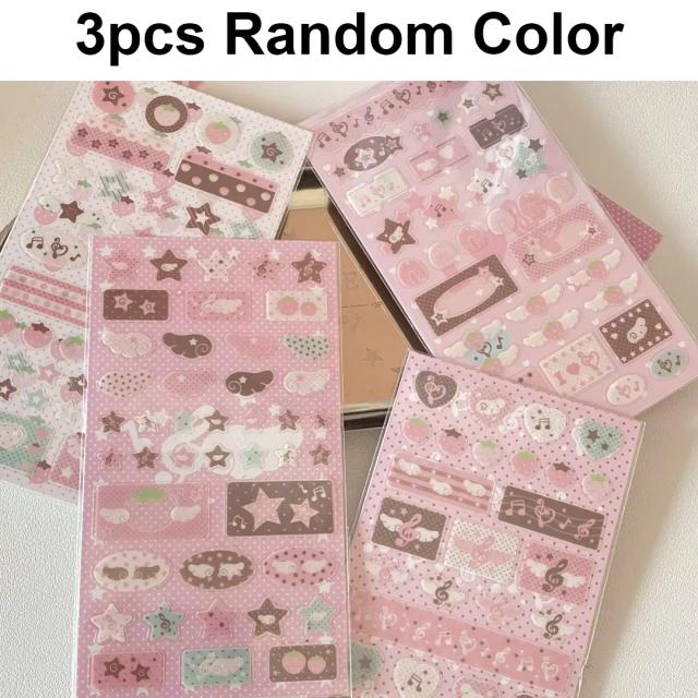 Adesivos Decorativos Estilo Doce Menina Rosa Série Morango Goo Card