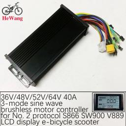 36v 48v 60v 40a 1000w 1500w 2000w ebike motor sem escova controlador de onda senoidal com medidor lcd sw900 para e-mountain bike scooter - Image 6