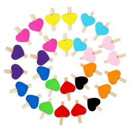 Clipes de madeira coloridos para roupas, Papel fotográfico Peg, Pin Mini Prendedor de roupa, Clipes cartão postal, Home Wedding, Decorações do Dia dos Namorados, 50PCs - Image 1