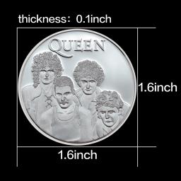 Moeda Comemorativa Rainha Prata, Banda Mundial Popular, Freddie Mercury, Moedas Desafio, Colecionáveis, Home Decor, Festival Presente - Image 4