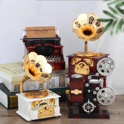 Mini Caixa de Música Vintage, Artesanato, Enfeites Retros, Table Decor, Máquina De Costura, Máquina De Escrever, Fonógrafo, Joalheria, Presente De Aniversário - Image 4