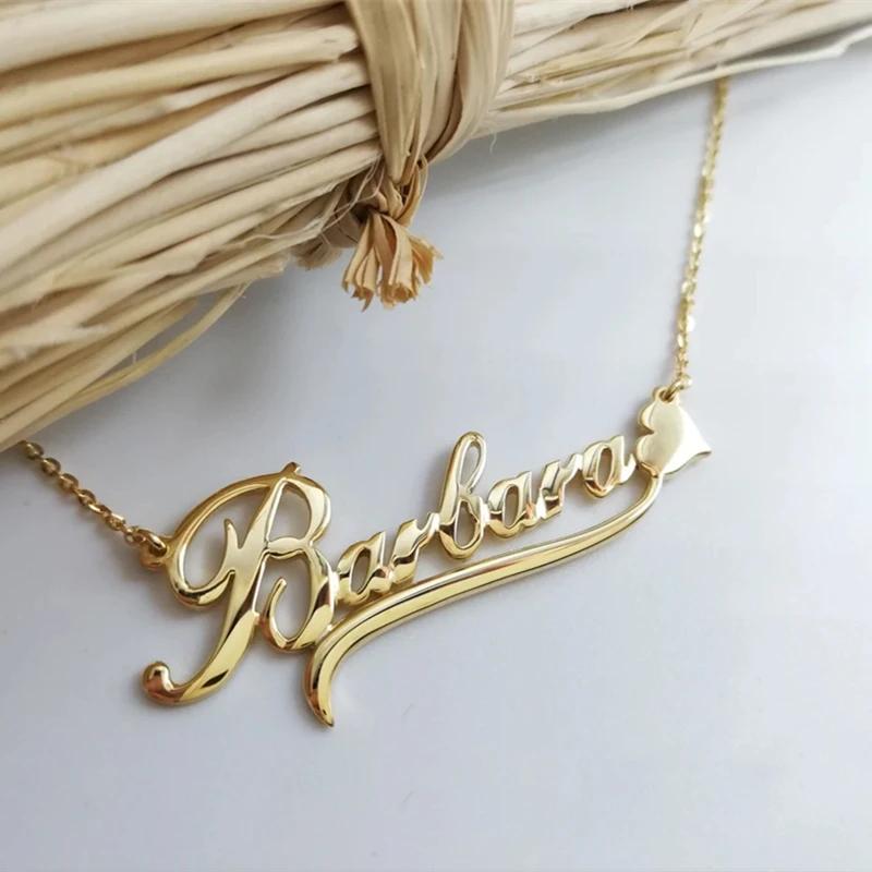Colares personalizados com nome para mulheres e meninas, jóias personalizadas, nota musical, coração, beleza - Image 1