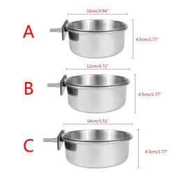 Copos de alimentação de papagaio de aço inoxidável Prato alimentador de pássaros Tigelas removíveis para alimentos Suporte de braçadeira para gaiola Pequenos animais - Image 6