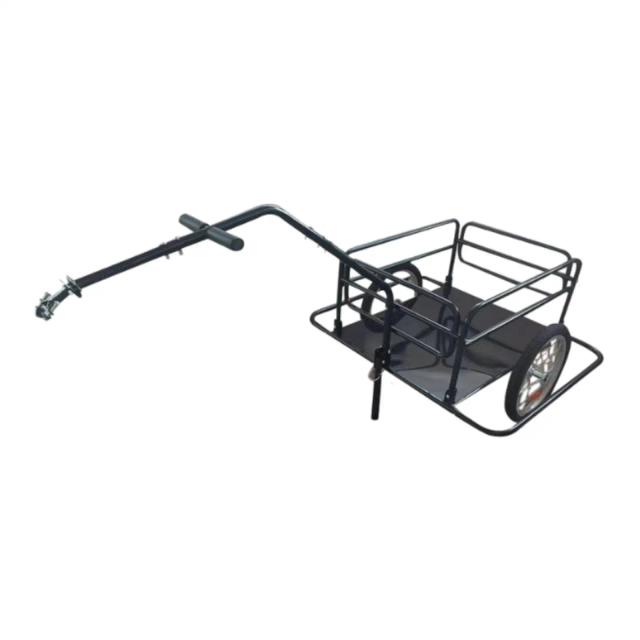 Trailer de Carga para Bicicleta Multifuncional com Estrutura de Metal Resistente, Rodas de 15 Polegadas e Instalação Simples