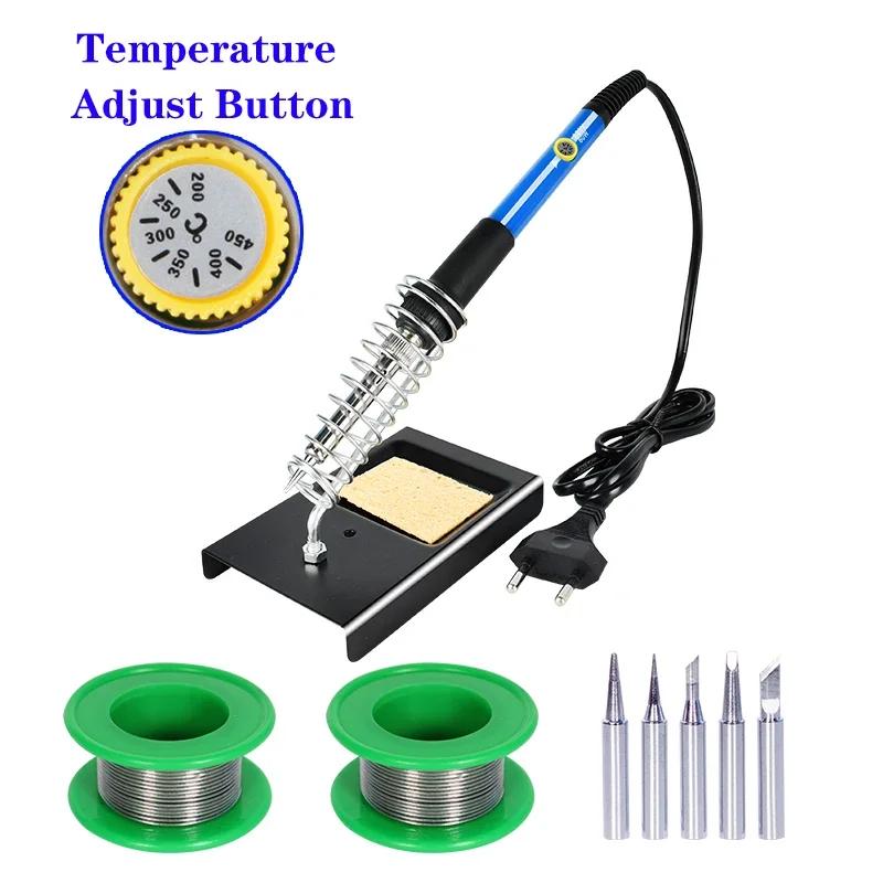 Kit de soldagem elétrica digital 80w/60w, conjunto de ferramenta de soldagem com temperatura ajustável, aquecedor de cerâmica, 220v - Image 1
