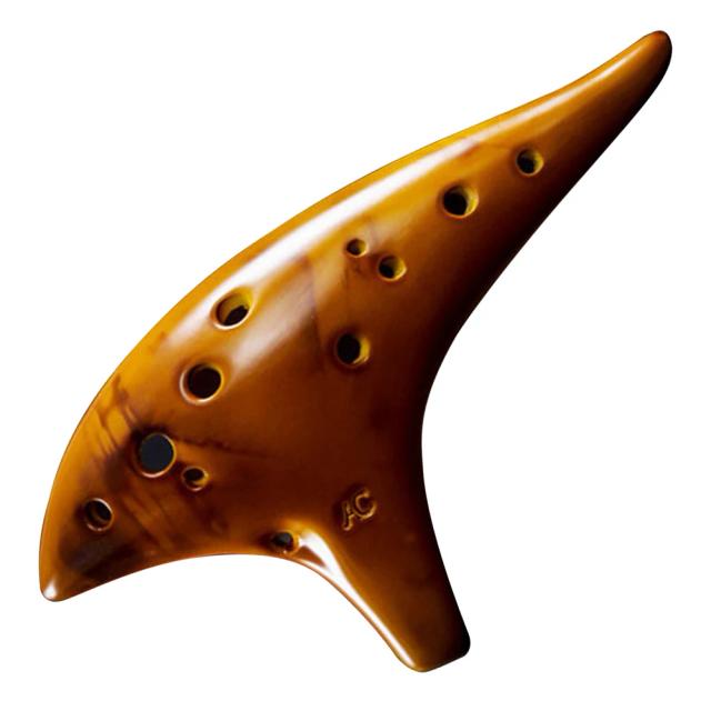 Ocarina Flauta Alto C Natural com Saco Protetor - Instrumento Ideal para Iniciantes e Amantes da Música com 12 Buracos