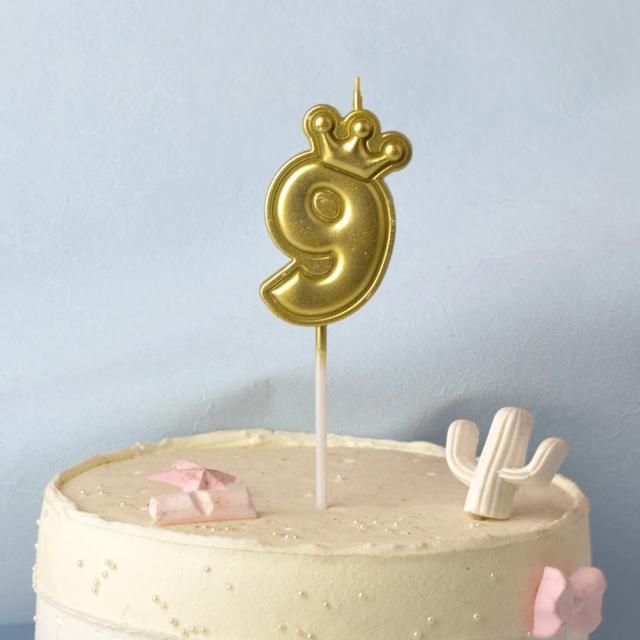 Velas de Aniversário Coloridas 0-9 para Crianças e Adultos - Tema Festa Alegre com Coroas para Bolos 2022