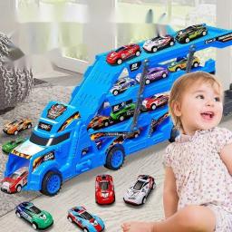 Grande criança caminhão deformação transportador carro brinquedos modelos modelo educacional pista dobrável veículo de corrida meninos meninas presente aniversário - Image 1